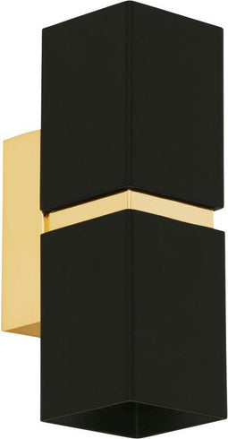EGLO Passa - Wandlamp - 2 Lichts - GU10 - Zwart Goud (2 stuks)