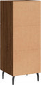 vidaXL - Dressoir - 34,5x34x90 - cm - bewerkt - hout - bruin - eikenkleur