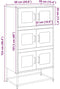 vidaXL - Hoge - kast - 68x39x123 - cm - staal - wit