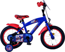 Sonic Prime Kinderfiets - Jongens - 14 inch - Handrem en Zijwieltjes - Blauw Rood