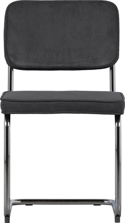 Basiclabel Corduroy Buisframe Stoel - Ribstof - Antraciet - 83,5x48x52