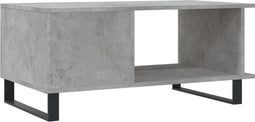 vidaXL - Salontafel - 90x50x40 - cm - bewerkt - hout - betongrijs
