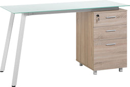 MONTEVIDEO - Bureau - Lichte houtkleur - Acrylglas
