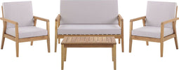 Loungeset met tafel 4-zitter PALLANO Acaciahout Taupe
