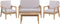 Loungeset met tafel 4-zitter PALLANO Acaciahout Taupe