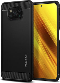 Spigen Poco X3 NFC - Rugged Armor - Schokabsorberend - Zwart