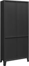 vidaXL - Boekenkast - industrieel - 80x32x180 - cm - staal - antracietkleurig