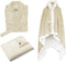 Linnick Flanel Fleece Deken + Hoodie met Capuchon Croco - ivory - 140x200cm - 130x180cm - Plaid