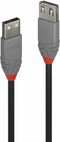 Lindy 36700 - USB 2.0 kabel - 20 cm - Grijs Zwart