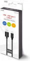 Savio CL-129 - USB A naar USB C - 2 m - Zwart