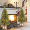 Coast Kunstkerstboom - 120 cm - 116 Takken - 100 LED Verlichting - Groen/Goud