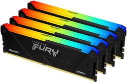 Kingston Fury Beast RGB - DDR4 Geheugen - 64GB (4x 16GB) 3600MT/s CAS 18