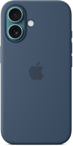 Apple iPhone 16 - Silicone Back Cover met MagSafe - Schokabsorberend - Denim