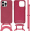 iMoshion Hoesje Geschikt voor iPhone 14 Pro Max Hoesje Met Koord - iMoshion Color Backcover met afneembaar koord - Donkerrood