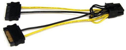 Startech.com SATPCIEX8ADP - Voedingskabel SATA naar PCI-E 8-pin - 15cm - Geel Multi-color Zwart