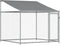 vidaXL - Hondenhok - met - dak - en - deuren - 10x2x2 - m - gegalvaniseerd - staal - grijs
