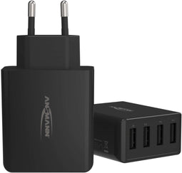 Ansmann HC430 - USB-oplader met 4 USB-poorten 30W - Zwart