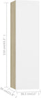 vidaXL - Tv-meubels - 2 - st - 30,5x30x110 - cm - bewerkt - hout - wit - sonoma - eiken