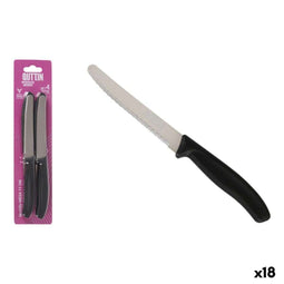 Messen Set Quttin Zwart Zilverkleurig Roestvrij staal 11 cm 4 Onderdelen (18 Stuks)