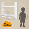 Woltu Kinderboekenplank - Wandplank - 2 open planken - 4 haken - Wit - 60 x 55 x 12 cm