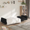 vidaXL - Slaapbank - 2-zits - met - 2 - kussens - stof - zwart