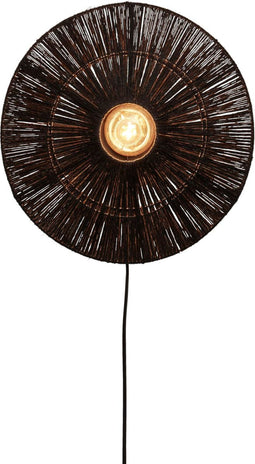 GOOD&MOJO Wandlamp Iguazu - Jute Zwart - Ø40cm - Binnen