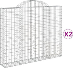 vidaXL - Schanskorven - 2 - st - gewelfd - 200x30x160/180 - cm - ijzer