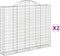 vidaXL - Schanskorven - 2 - st - gewelfd - 200x30x160/180 - cm - ijzer
