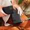 Selencia Hoesje Geschikt voor iPhone 12 Mini Hoesje Met Pasjeshouder - Selencia Surya 2-in-1 Uitneembare Vegan Lederen Bookcase - Zwart