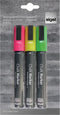 Krijtmarker Sigel whiteboard fluor roze/geel/groen 1-5mm - 10 stuks