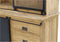 Vitrinekast Darwin - 130x50x215 - Naturel/zwart - Teak/ijzer