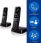Philips D4752B Draadloze Huistelefoon- 2 Stuks - 240 V - Zwart - 19x9x19 cm