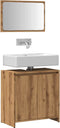 vidaXL - 2-delige - Badkamermeubelset - bewerkt - hout - artisanaal - eikenkleur