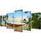 Canvas muurdruk set zandstrand met hangmat 100 x 50 cm