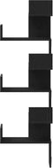 vidaXL - Wandhoekplank - Zwart - Eiken - 45x45x147 - cm - Bewerkt - Hout