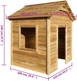 vidaXL Buitenspeelhuis 123x120x146 cm grenenhout