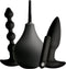 Black Velvets - Anal Kit 4 Delig Inclusief Vibro Kogel - Zwart (4 stuks)