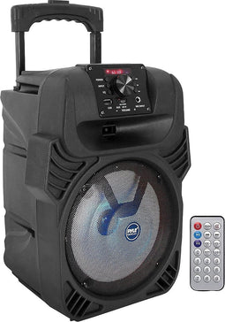 Pyle - 400W - Draagbare Bluetooth PA Luidspreker - 8” Subwoofer met LED Verlichting en Oplaadbare Accu