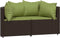 vidaXL - 3-delige - Loungeset - met - kussens - poly - rattan - bruin