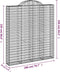 vidaXL - Schanskorven - 4 - st - gewelfd - 200x30x220/240 - cm - ijzer
