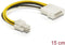 DeLOCK - Adapter P4 Kabel - Molex 4p naar ATX P4 15cm - Multi-color