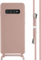 iMoshion Hoesje Geschikt voor Samsung Galaxy S10 Plus Hoesje Met Koord - iMoshion Siliconen hoesje met koord - roze