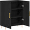 vidaXL - Dressoir - Zwart - Eiken - 69,5x34x90 - cm - Geengineerd - Hout