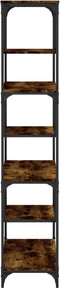 vidaXL - Boekenkast - 81x36x176 - cm - bewerkt - hout - gerookt - eikenkleurig