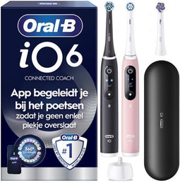 Oral-B iO 6 - Elektrische Tandenborstel - 5 Poetsstanden - Zwart Roze