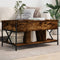 vidaXL - Salontafel - 100x55x50 - cm - bewerkt - hout - en - metaal - gerookt - eiken