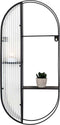Newcastle Zwart Staal/Glas Legplank - 3 Planken - 32x11x68 cm