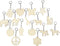 Sleutelhangers, 7x7 cm, 3 mm, 128 Stuk