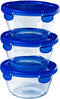 Pyrex - Cook & Go Schaal Rond met Deksel Set van 3 Stuks - Borosilicaatglas - Transparant