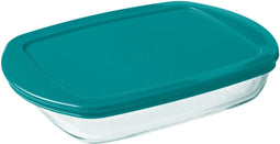 Pyrex - Cook & Store Schaal Rechthoek met Deksel 0,8 liter - Glas - Transparant